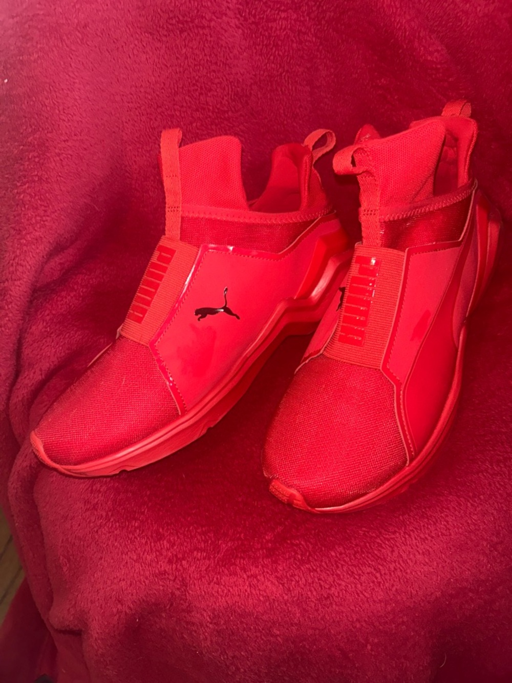 Puma Red Slip-On Athletic Sneakers